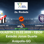 Copa do Brasil na Nova FM, Anápolis X Cianorte, link aqui: