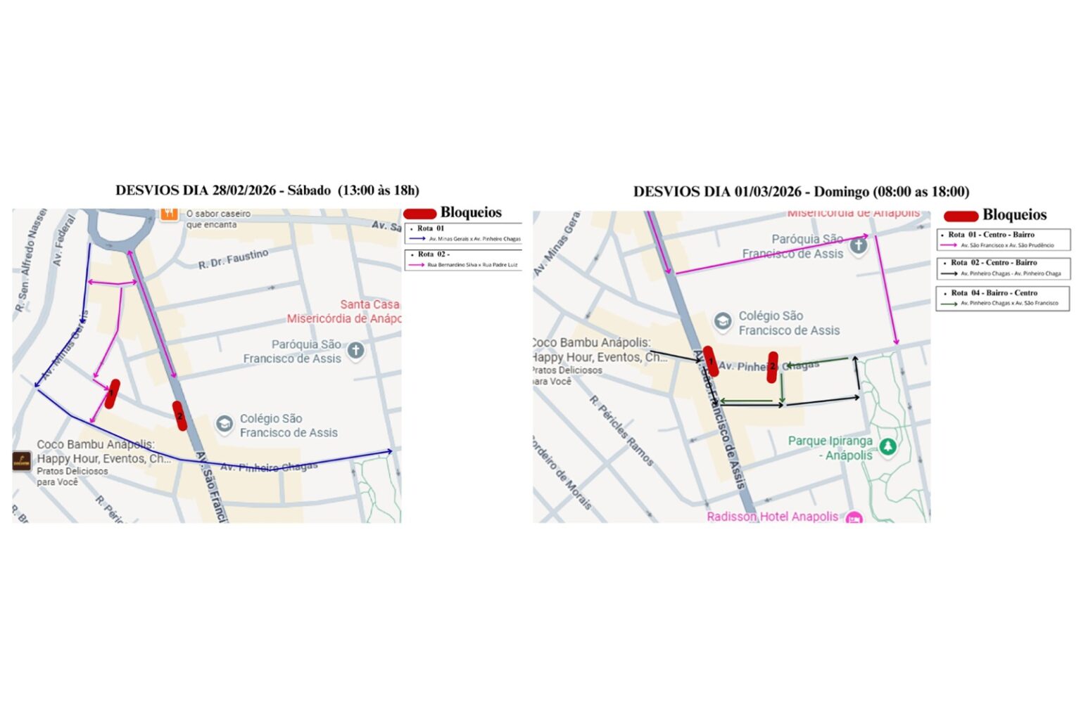 Ruas do Bairro Jundiaí ficarão parcialmente interditadas neste sábado (28) e domingo (01º)